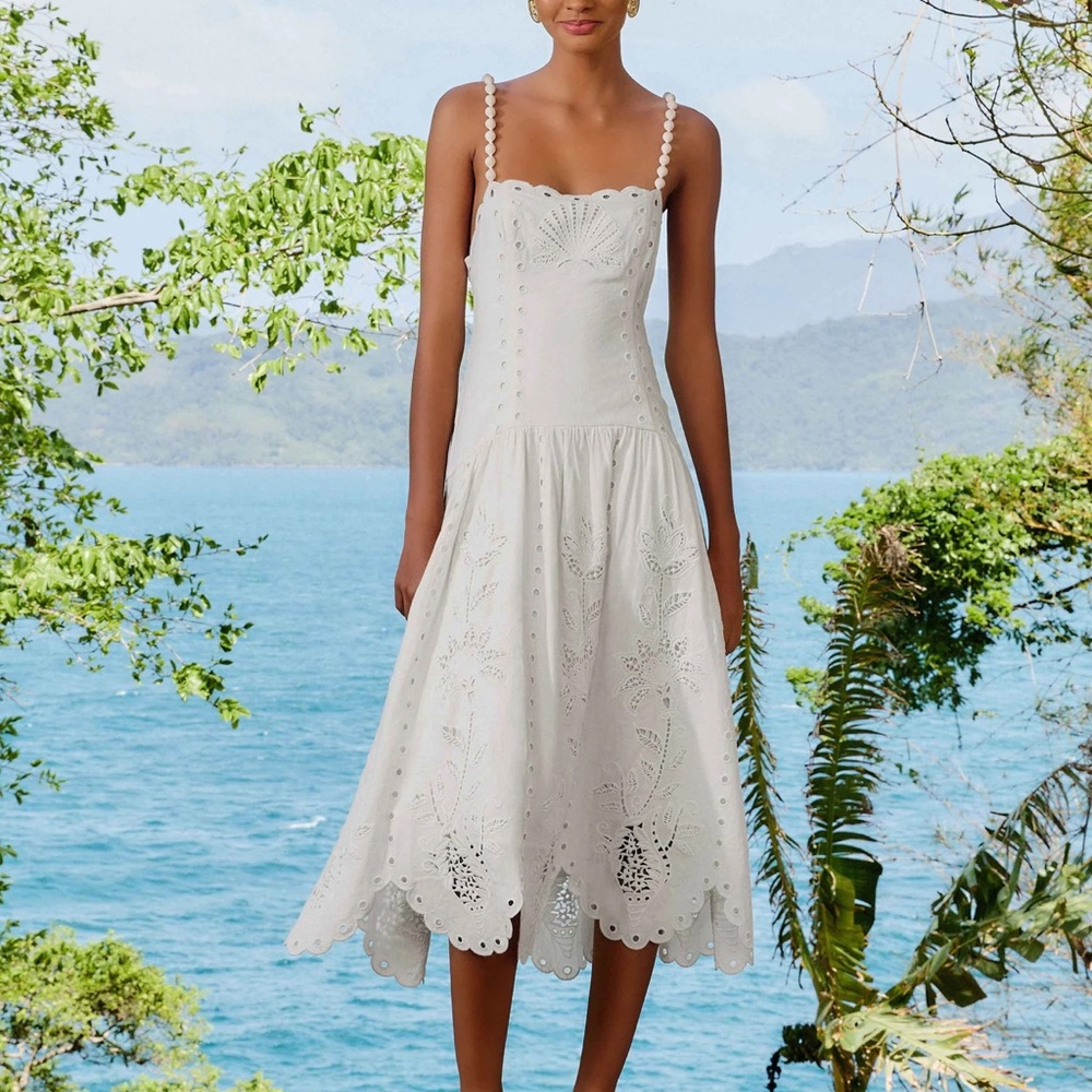 NWT Farm Rio Off-White Richelieu LENZINGT™
ECOVEROT™ Euroflax™ Midi Dress